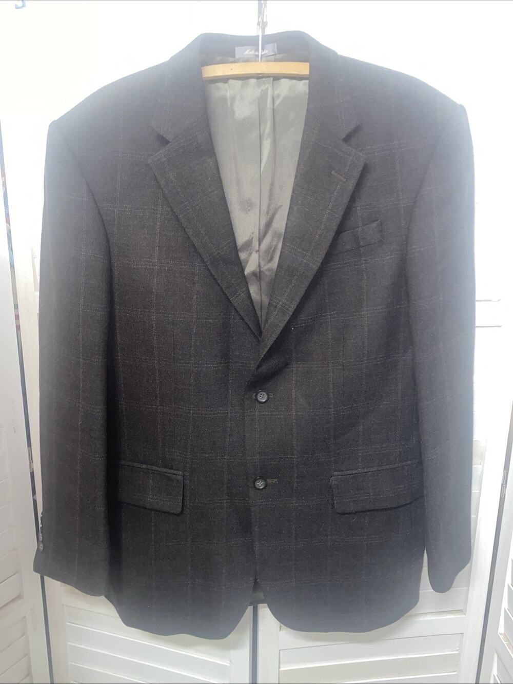 Oscar De La Renta Men's 42R Charcoal Gray Wool Sport Coat Blazer Jacket Tweed